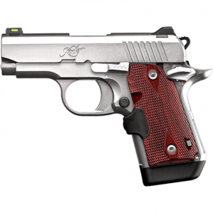 Kimber 3700482 Micro 9 Stainless Steel 9mm 7+1 3.15" Satin Silver Slide Rosewood Grip