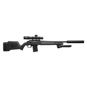 Magpul Hunter American Stock Black Adjustable Synthetic Stock with Aluminum Chassis for Short Action Ruger American Right Hand Includes STANAG Mag Well - MAG1207BLK
