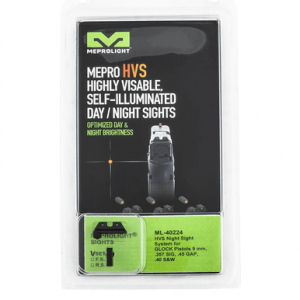 Meprolight USA 402243131 Hyper-Bright Green Tritium Orange Outline Front Sight-Green Tritium Black Outline Rear Sight Glock 17/17L/19/22