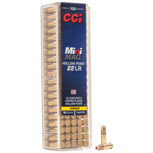  0031 Mini-Mag High Velocity 22 LR 36 Gr Copper Plated Hollow Point 100 Per Box/ 50 Case Ammo