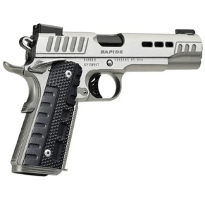 Kimber 3000429 Rapide Frost 10mm 8+1 5" Silver/KimPro II w/ Brush Polished Flats Front Serrations Stainless Steel Slide G10 Grip