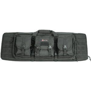 GPS Bags DRC36 Double Rifle Case 36" Black 600D Polyester w/ 2 Padded Pistol Sleeves MOLLE Webbing & Lockable Zippers