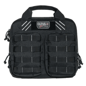 GPS Bags T1412PCB Tactical Double +2 Black 1000D Nylon Teflon Coating Holds 4 Handguns