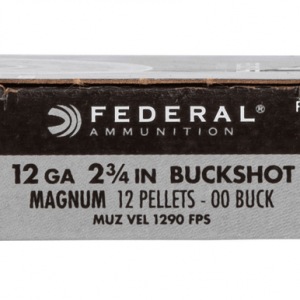 eral F13000 Power-Shok Magnum 12 Gauge 2.75 12 Pellets 1 7/16 Oz 00 Buck Shot 5 Per Box Ammo