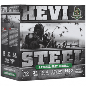 I-Shot HS60024 HEVI-Steel Waterfowl 12 Gauge 3 1 3/8oz 2/4Shot 25 Per Box Ammo