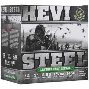 I-Shot HS60288 HEVI-Steel Waterfowl 12 Gauge 3 1 3/8oz 2/BBShot 25 Per Box Ammo