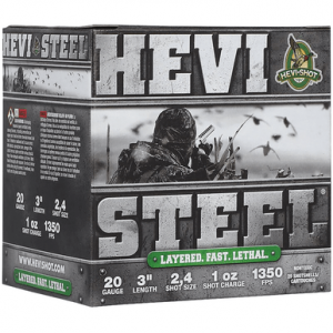 I-Shot HS62024 HEVI-Steel Waterfowl 20 Gauge 3 1oz 2/4Shot 25 Per Box Ammo