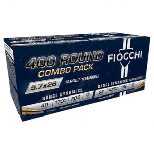 cchi 57COMSUB Hyperformance 5.7x28mm Full Metal Jacket 400rds Combo Pack Ammo