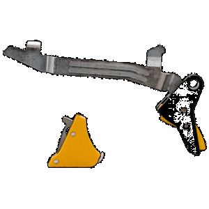 Timney Triggers ALPHAGLOCK5GOLD Alpha Competition 9mm Luger/40 S&W/22 LR, Gold Straight Trigger, Compatible w/Glock Gen5 & Glock 44