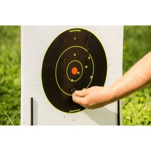 Birchwood Casey 34825 Shoot-N-C Reactive Target Self-Adhesive Paper Black/Yellow/Red 8" Bullseye 30 Pack