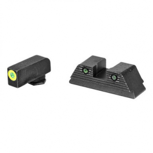 AmeriGlo GL821 Trooper Sight Set for Glock Green Tritium LumiGreen Outline Front Sight-Green Tritium Black Outline Rear Sight