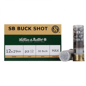 Sellier & Bellot 2-3/4" #1 Buck 12 Lead Pellets 1214 fps 25 Round Box