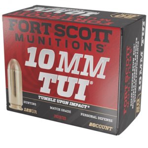Fort Scott Munitions Tumble Upon Impact (TUI), 10mm Auto, 125gr 20 Per Box - 10MM124SCV