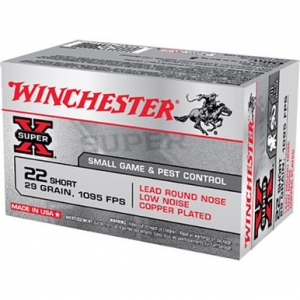 Winchester Ammo Super X 22 Short 29 gr Lead Round Nose Low Noise Copper Plated - X22S