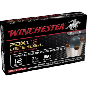 Winchester Ammo PDX1 Defender Combo 12 Gauge 2.75" 1 oz Rifled Slug 3 Plated 00 Buck Shot - S12PDX1
