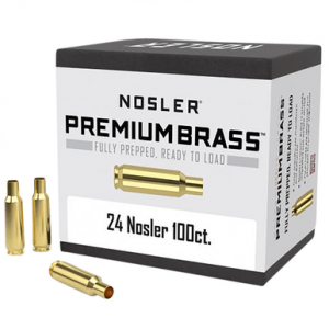 Nosler Premium Brass Unprimed Cases, 24Nosler Rifle 100/Box - 10085