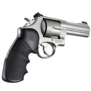 Hogue Monogrip Finger Grooves, Black Rubber S&W N Frame with Round Butt - 25000