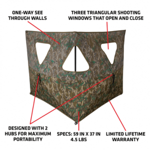 Primos Double Bull Surroundview Stakeout Blind, Ground Mossy Oak Greenleaf - 65164