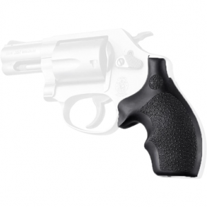 Hogue Rubber Bantam Grip, Black Rubber with Finger Groove for S&W J Frame with Round Butt - 61000