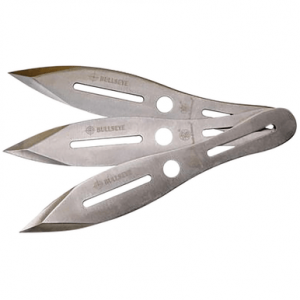 Smith & Wesson Bullseye Throwing Knives, 5" Fixed Dual Edge Spear Point Plain 2Cr13MoV SS Blade Stainless Steel Handle Includes Sheath Set of 3 - SWTK10CP