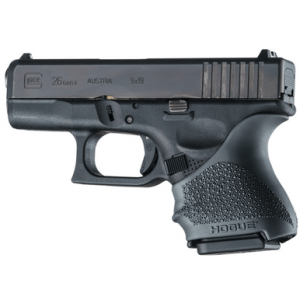 Hogue HandAll Beavertail Grip Sleeve, Black Textured Rubber Compatible w/ Glock 26/27 - 18600