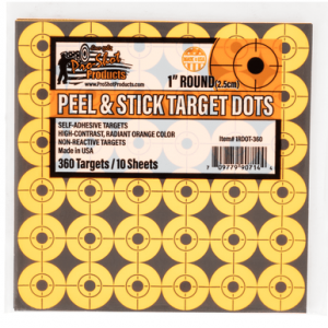 Pro-Shot Peel & Stick Target Dots, Orange 1" Dot 10Pack/360Targets - 1RDOT360