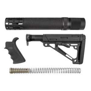 Hogue OverMolded Stock Kit, Black Rifle Length Forend & Finger Groove Grip for AR-15, M16 - 15078