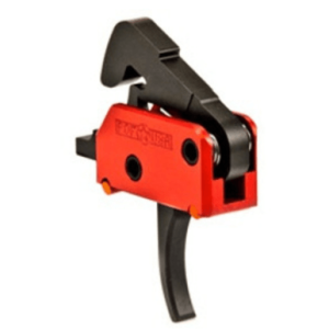 Patriot Ordnance Factory Drop-In Trigger System, Black/Red Single-Stage Curved Trigger for AR-Platform - 00457