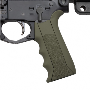 Hogue Modular Overmolded Gun Grip, OD Green Rubber Pistol Grip with Finger Grooves Fits AR-15/M16 - 13041