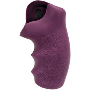 Hogue OverMolded Monogrip, Purple Rubber Cobblestone with Finger Grooves S&W J Frame with Round Butt - 60006