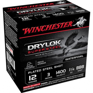 chester XSC123BBB Drylock Super Steel Magnum 12 Gauge 3 1 1/4 Oz BBB Shot 25 Bx/ 10 Cs Ammo