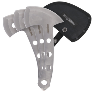 Cold Steel Throwing Axes, 5" Plain 420 Stainless Steel Blade Set of 3 - CSTH50AX3PK