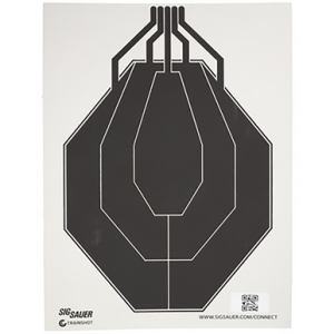 Sig Sauer T300 Replacement Target, Black/White Hanging IPSC - SCT354