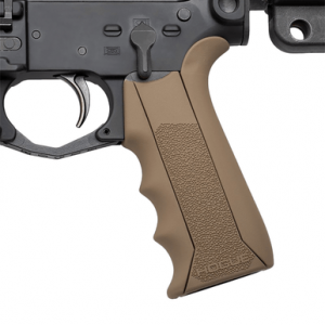 Hogue Modular Overmolded Grip, FDE Rubber Pistol Grip with Finger Grooves Fits AR-15/M16 - 13043