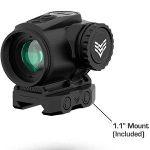 Swampfox Optics RMPS120GB Raider Micro Prism Black 1x 20mm Tube Bullet Rise Compensation Reticle Green Laser