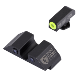 Night Fision Tritium Night Sights For Glock, Green Tritium Yellow Outline Front Sight-Black Outline Rear Sight Glock 17/17L/19/22 - GLK001007YGZ