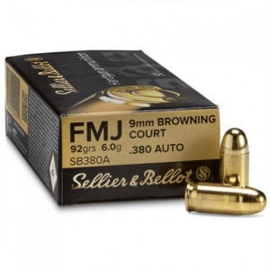 lier & Bellot SB380A Handgun 380ACP 92gr Full Metal Jacket 50 Per Box Ammo