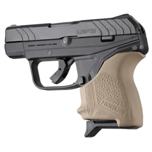 Hogue HandAll Beavertail Grip Sleeve, made of Rubber with Textured Flat Dark Earth Finish for Ruger LCP II - 18123