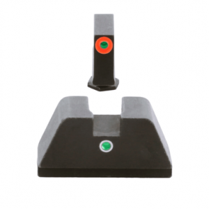 AmeriGlo i-Dot Sight Set for Glock, Green Tritium Orange Outline Front Sight-Green Tritium Rear Sight - GL205
