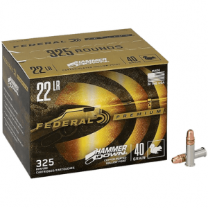 eral 22HAM Hammer Down Rimfire 22LR 40gr Copper Plated Hollow Point 325 Per Box Ammo