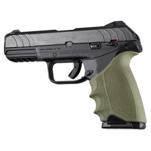 Hogue HandAll Beavertail Grip Sleeve, Rubber with Textured OD Green Finish & Finger Grooves for Ruger Security-9 - 17701