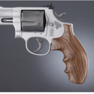 Hogue Fancy Hardwood Gun Grip, Brown Pau Ferro Hardwood with Finger Grooves for S&W K, L Frame with Round Butt - 19300