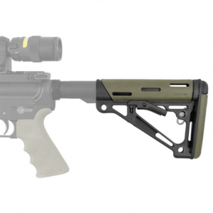 Hogue 15240 OverMolded Collapsible Buttstock OD Green OverMolded Rubber Black Synthetic AR-15, M16, M4