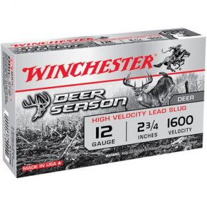 Winchester Ammo Deer Season High Velocity 12 Gauge 2.75" 1 1/8 oz Slug Shot - X12DS