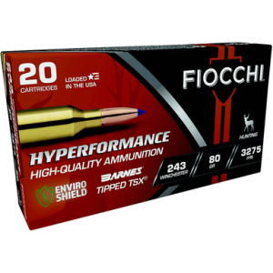 cchi 243TTSX Hyperformance 243 Win 80gr Barnes Tipped TSX 20 Per Box Ammo