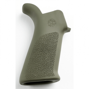 Hogue OverMolded Beavertail Gun Grip, Made of Rubber With OD Green Cobblestone Finish for AR-15, M16 - 15031