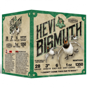 I-Shot HS18436 HEVI-Bismuth Waterfowl 28 Gauge 3 1oz 6Shot 25 Per Box Ammo