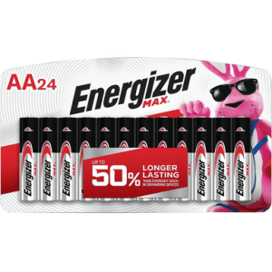 Energizer Max AA, Silver 1.5V Alkaline Qty (24) Single Pack - E91BP24V1