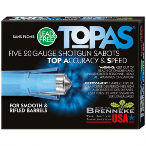 nneke SL202TOPN TOPAS 20 Gauge 2.75 1/2oz Sabot Slug Shot 5 Per Box Ammo