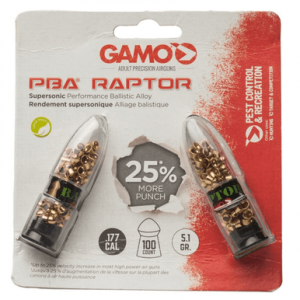 Gamo Raptor PBA Pellets, Non Lead Alloy Semi Pointed 100/Pkg 177 Cal - 632264454